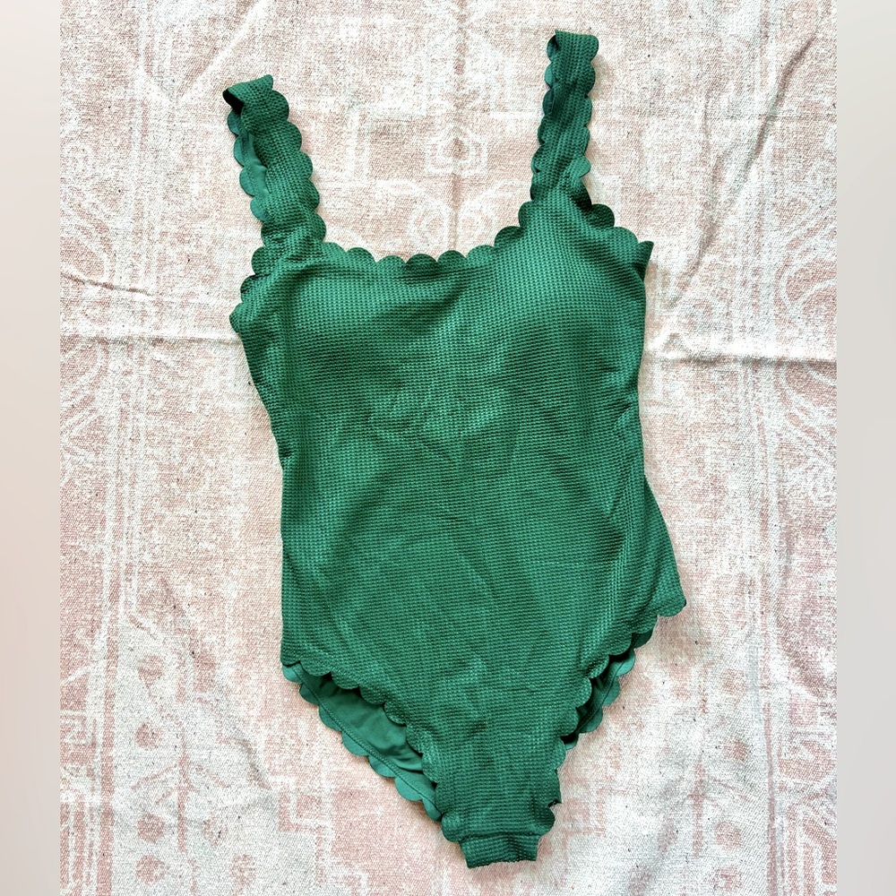 Aerie Waffle Scalloped One Piece Swimsuit